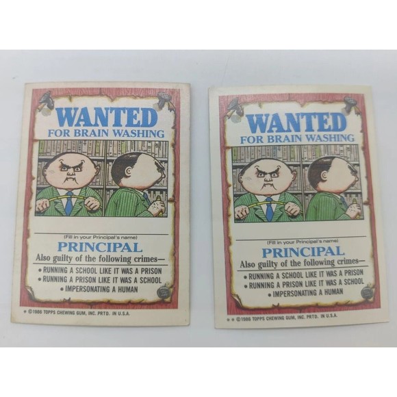 1986 Garbage Pail Kids Cards 84a Rod Wad & 84b Joe Blow Gpk GPK Card Sticker Set - Picture 4 of 4